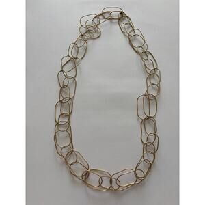J. Crew Gold Tone Statement Necklace Chain Abstract